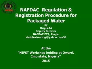At the “NIFST Workshop holding at Owerri, Imo state, Nigeria”  2015