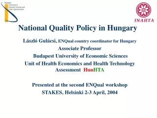 National Quality Policy in Hungary