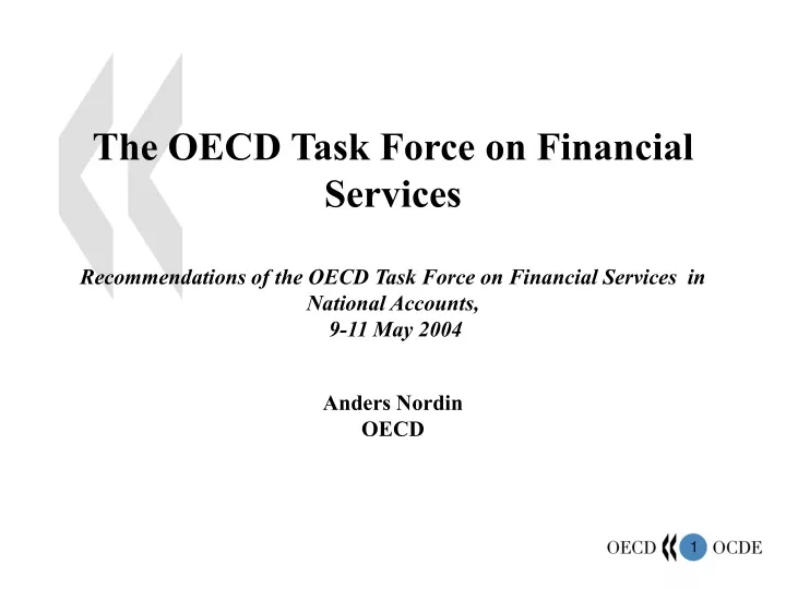 the oecd task force on financial services