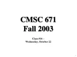 CMSC 671 Fall 2003 - slide 1