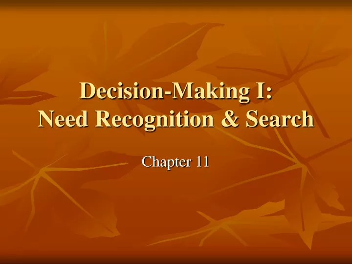 decision making i need recognition search