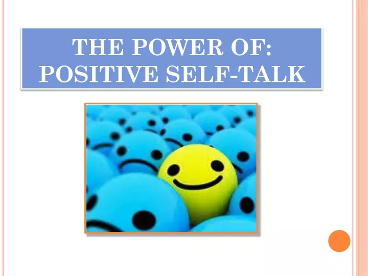the power of positive self talk
