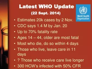 Latest WHO Update (22 Sept. 2014)