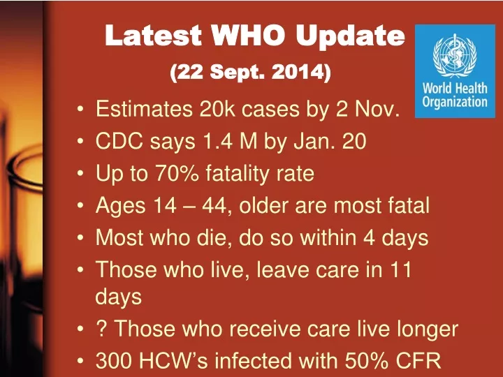 latest who update 22 sept 2014