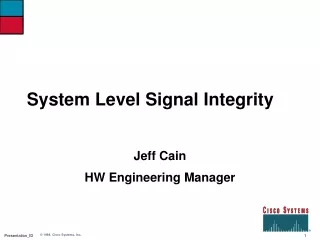 System Level Signal Integrity