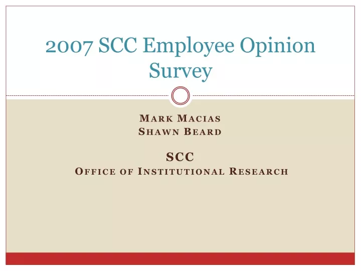 2007 scc employee opinion survey