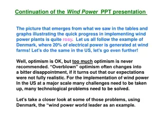 Continuation of the  Wind Power   PPT presentation