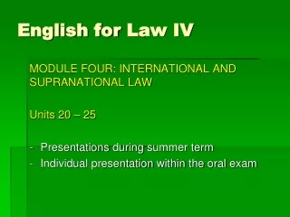 English for  Law  IV