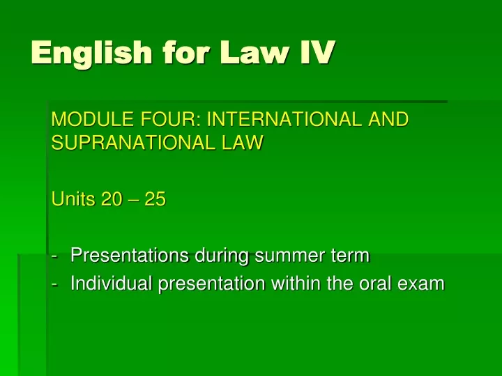 english for law iv