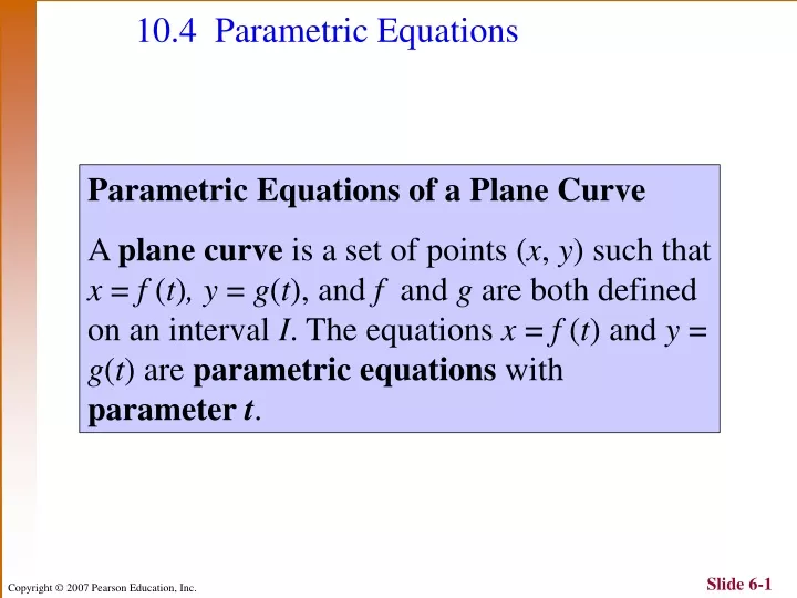 10 4 parametric equations