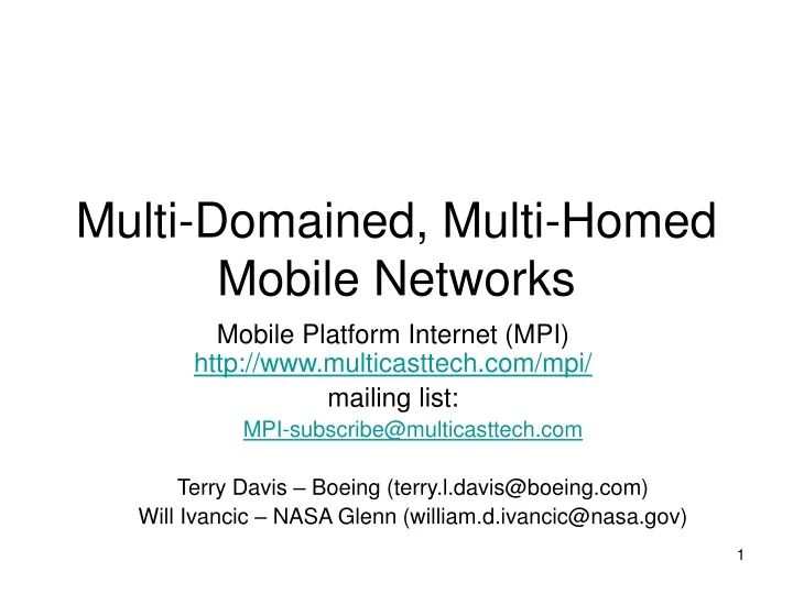 multi domained multi homed mobile networks