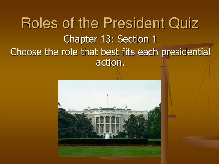 roles of the president quiz