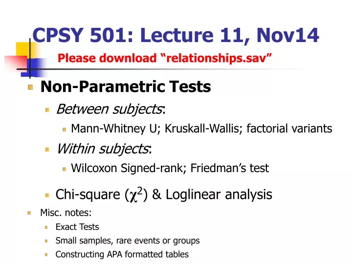 cpsy 501 lecture 11 nov14