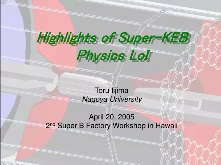 highlights of super keb physics loi