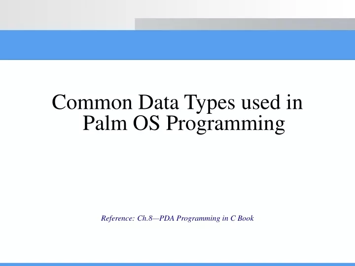 common data types used in palm os programming