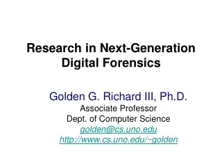Research in Next-Generation Digital Forensics