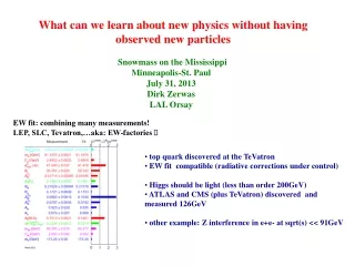 What can we learn about new physics without having observed new particles