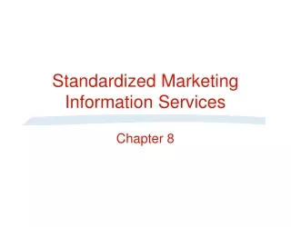 Standardized Marketing Information Services