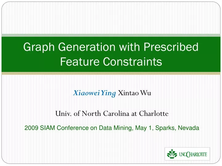 graph generation with prescribed feature constraints