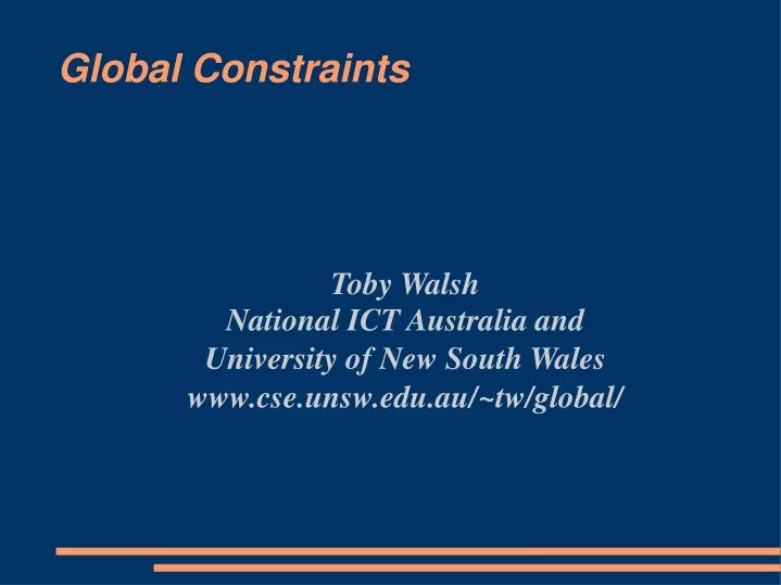 toby walsh national ict australia and university of new south wales www cse unsw edu au tw global