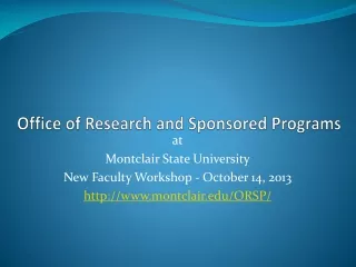 Office of Research and Sponsored Programs