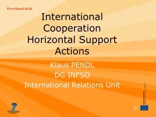 International Cooperation Horizontal Support Actions