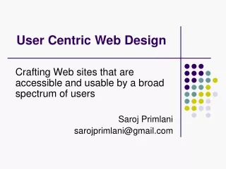 User Centric Web Design