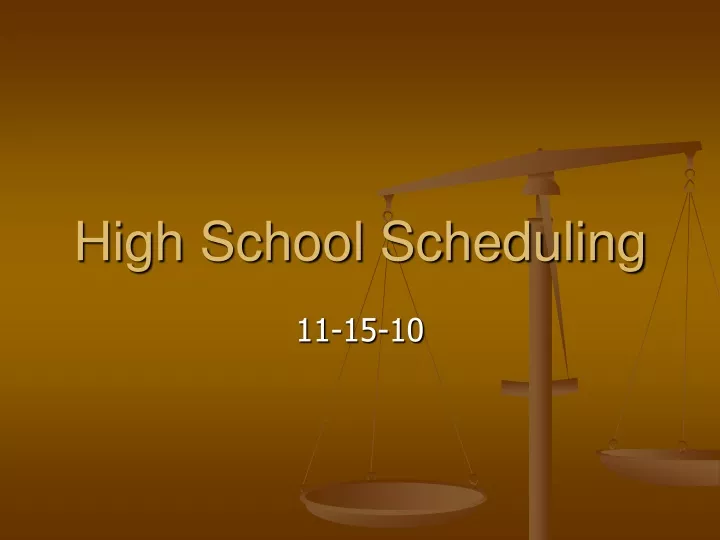 high school scheduling