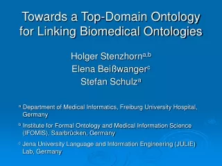 Towards a Top-Domain Ontology for Linking Biomedical Ontologies