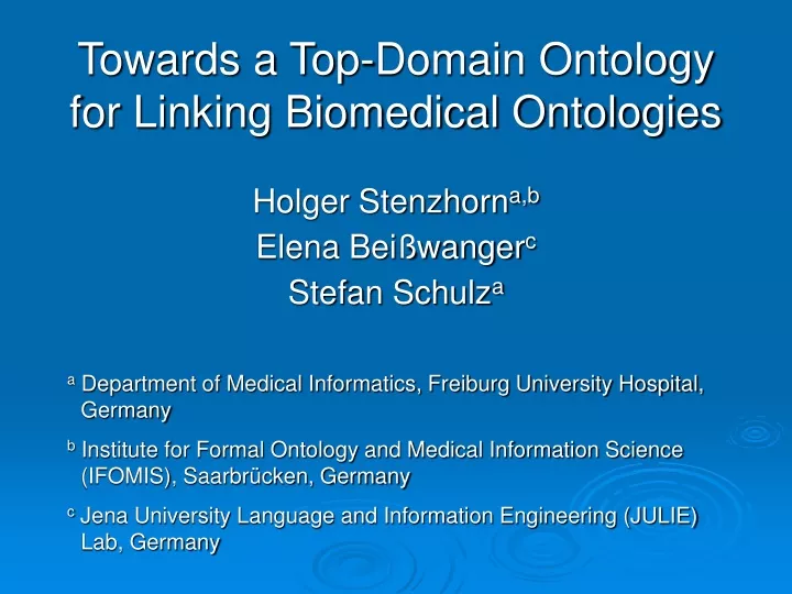 towards a top domain ontology for linking biomedical ontologies