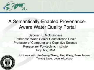 A Semantically-Enabled Provenance-Aware Water Quality Portal