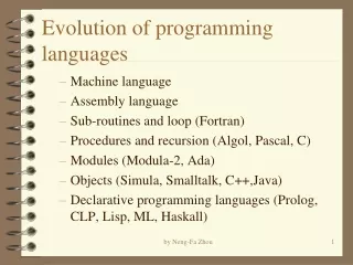 Evolution of programming languages