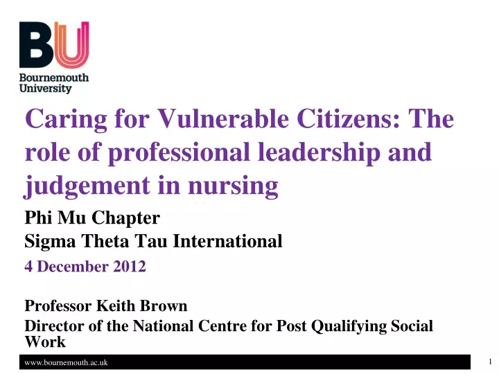 caring for vulnerable citizens the role
