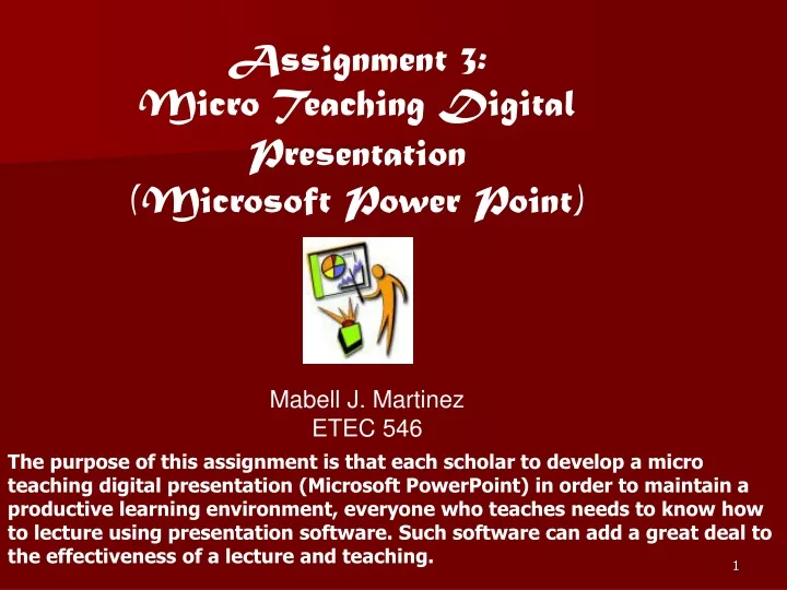 digital presentation assignment