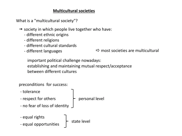 multicultural societies