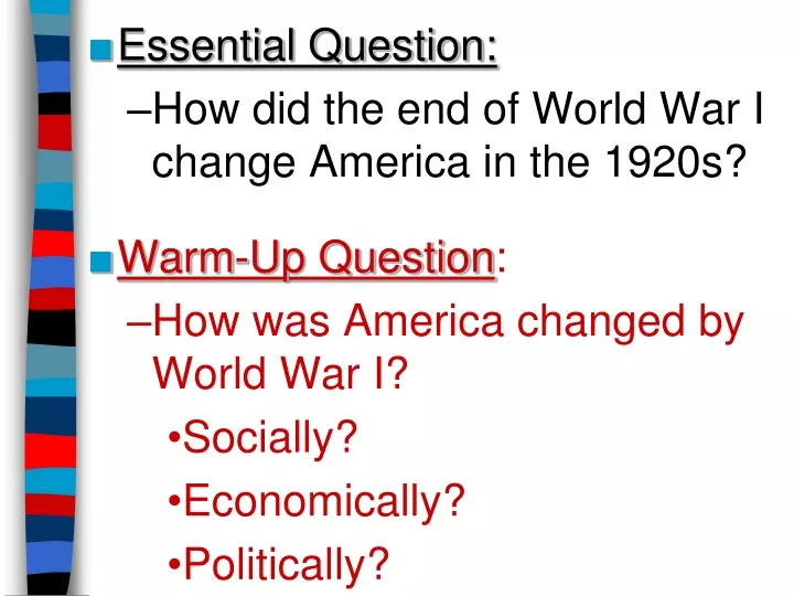 essential question how did the end of world