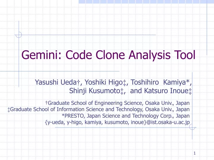 gemini code clone analysis tool