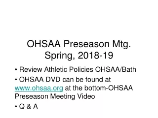 OHSAA Preseason Mtg. Spring, 2018-19