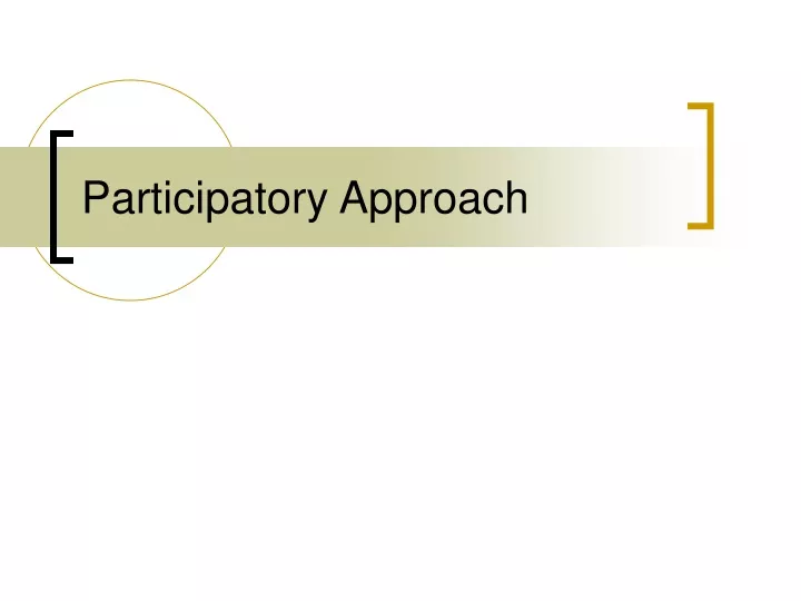 participatory approach