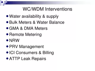 WC/WDM Interventions