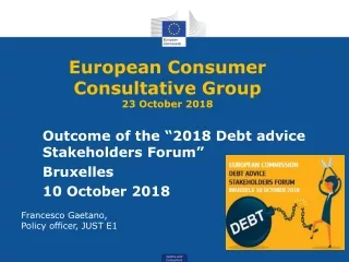 European  Consumer   Consultative Group 23 October 2018