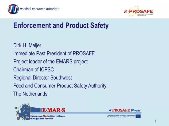 enforcement and product safety