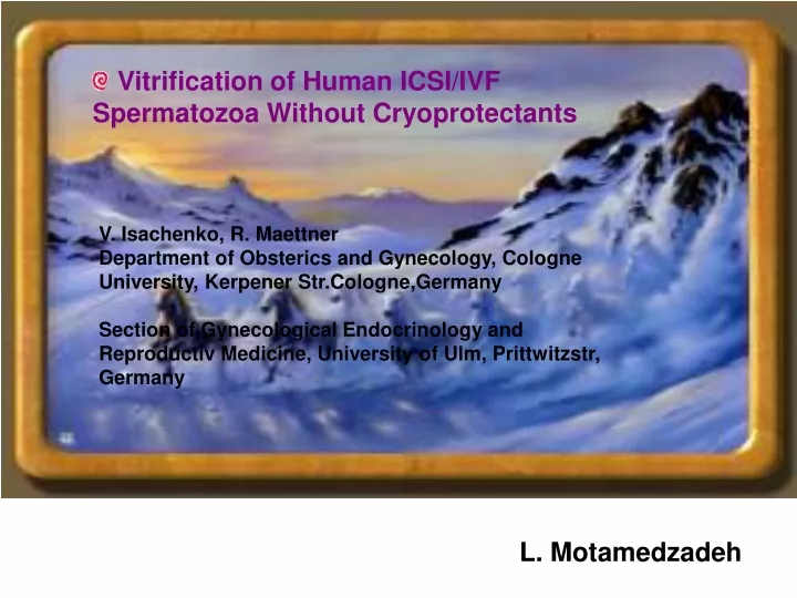 vitrification of human icsi ivf spermatozoa