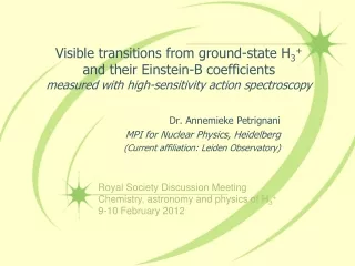 Dr. Annemieke Petrignani MPI for Nuclear Physics, Heidelberg