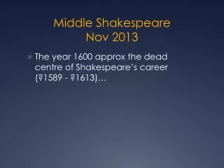 Middle Shakespeare Nov 2013