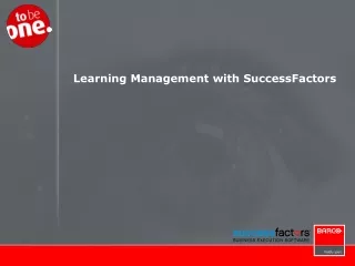 Learning Management with SuccessFactors