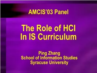 The Role of HCI In IS Curriculum