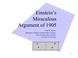 Einstein’s Miraculous Argument of 1905