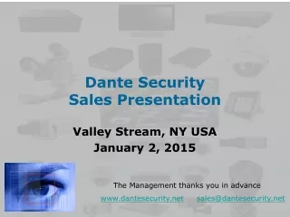 Dante Security  Sales Presentation