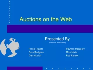 Auctions on the Web